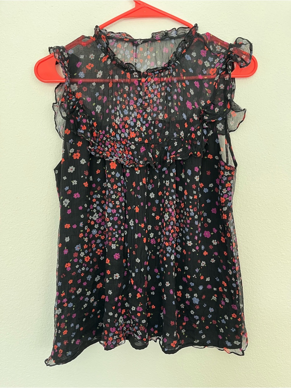 BARNEYS NEW YORK Silk flutter Blouse Floral - Picture 10 of 14